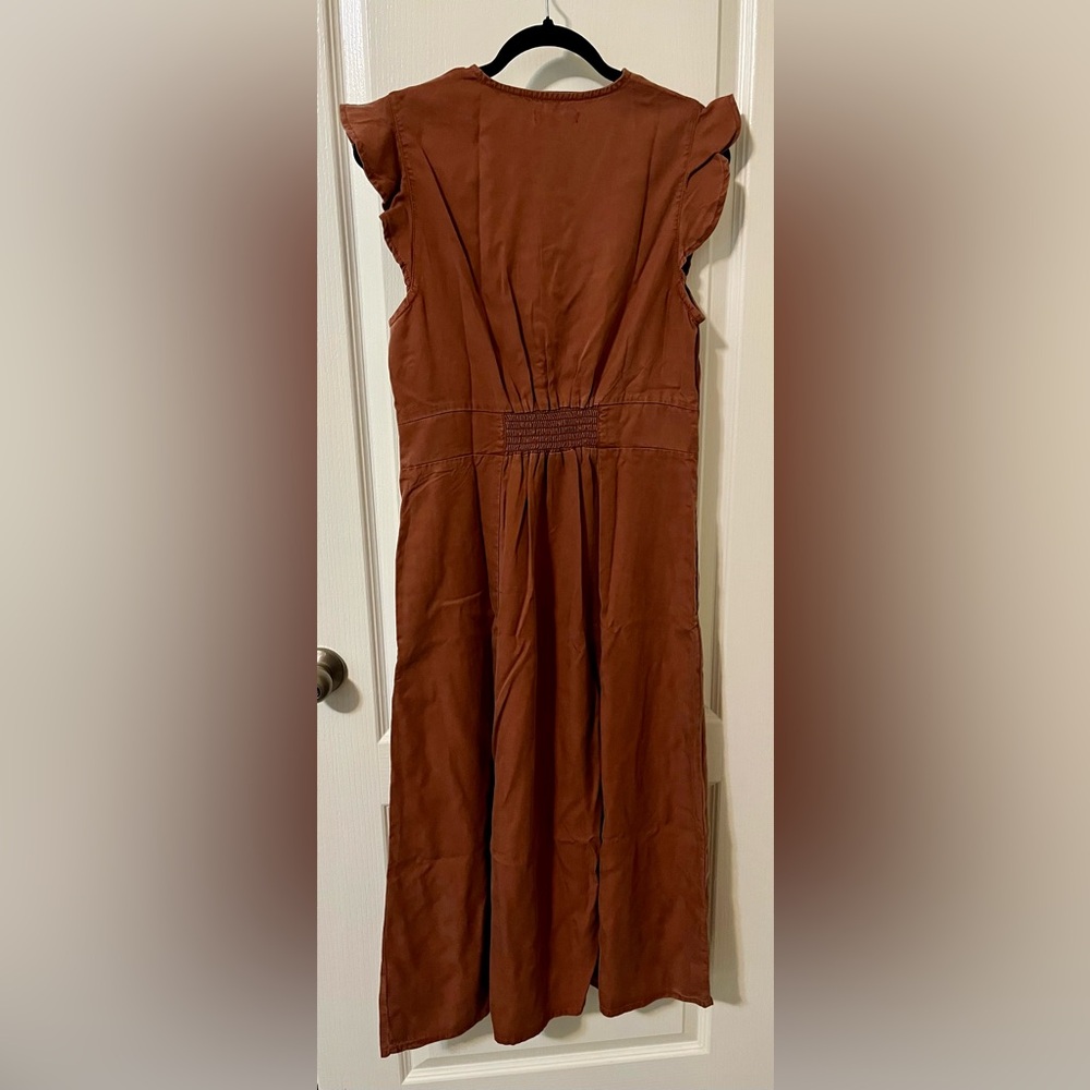 NWT Quince Vintage Wash Tencel Button Front Midi Dress Washed Terracotta Sz M - Picture 8 of 11